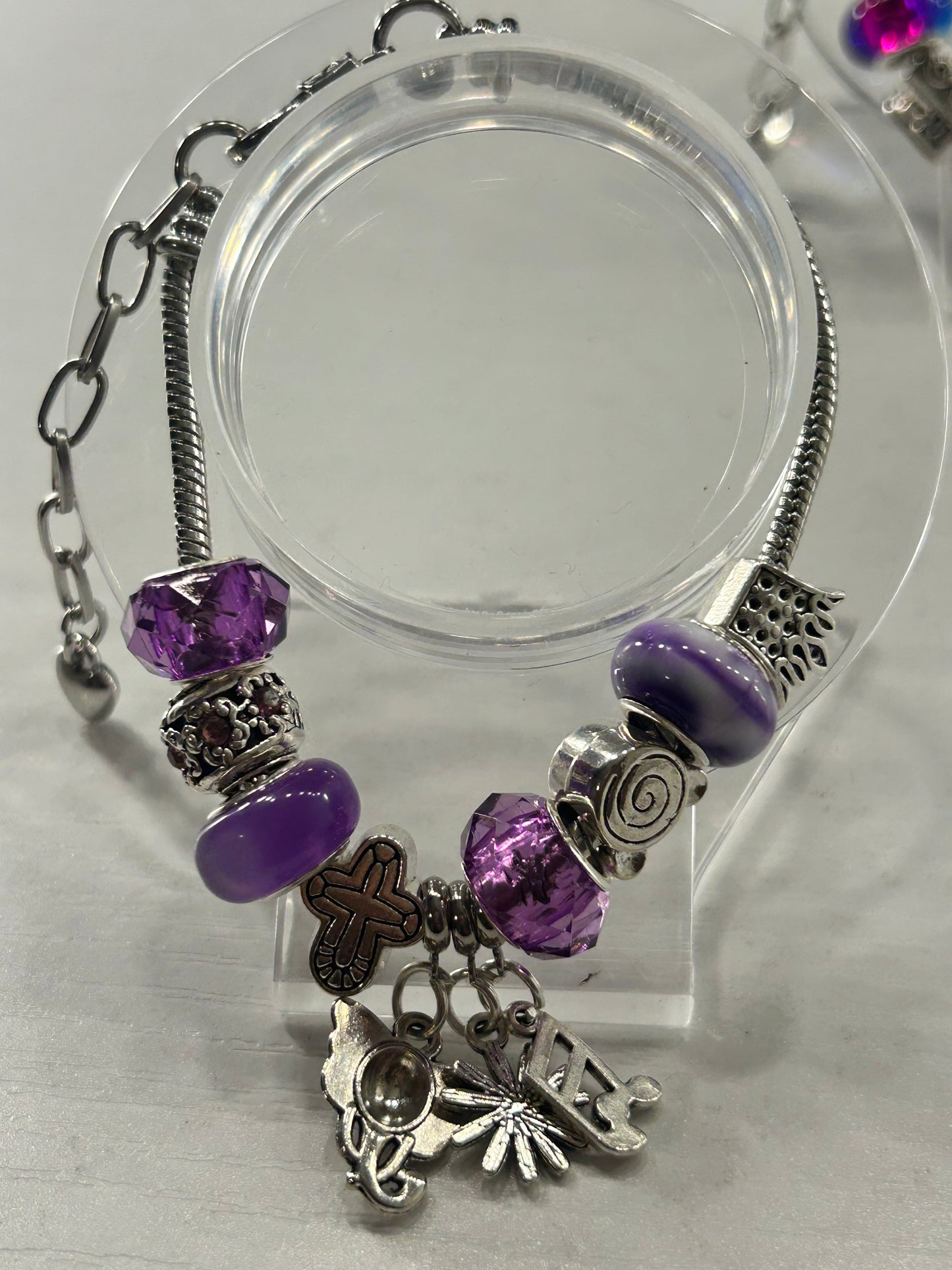 Purple Charm Bracelet
