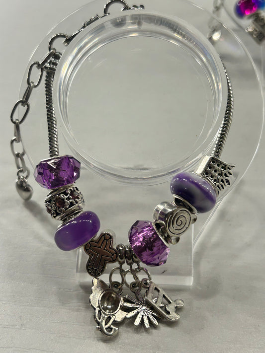 Purple Charm Bracelet