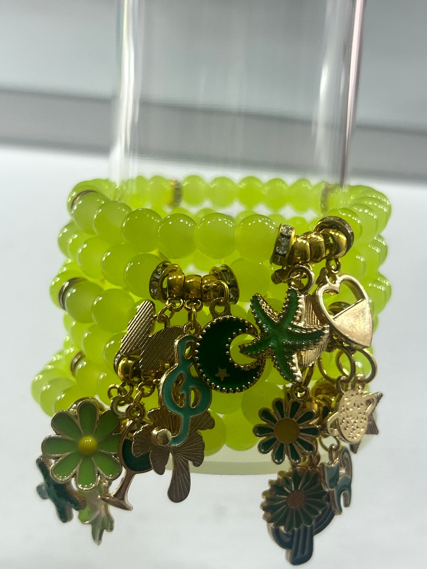 Green Individual Charm Bracelet