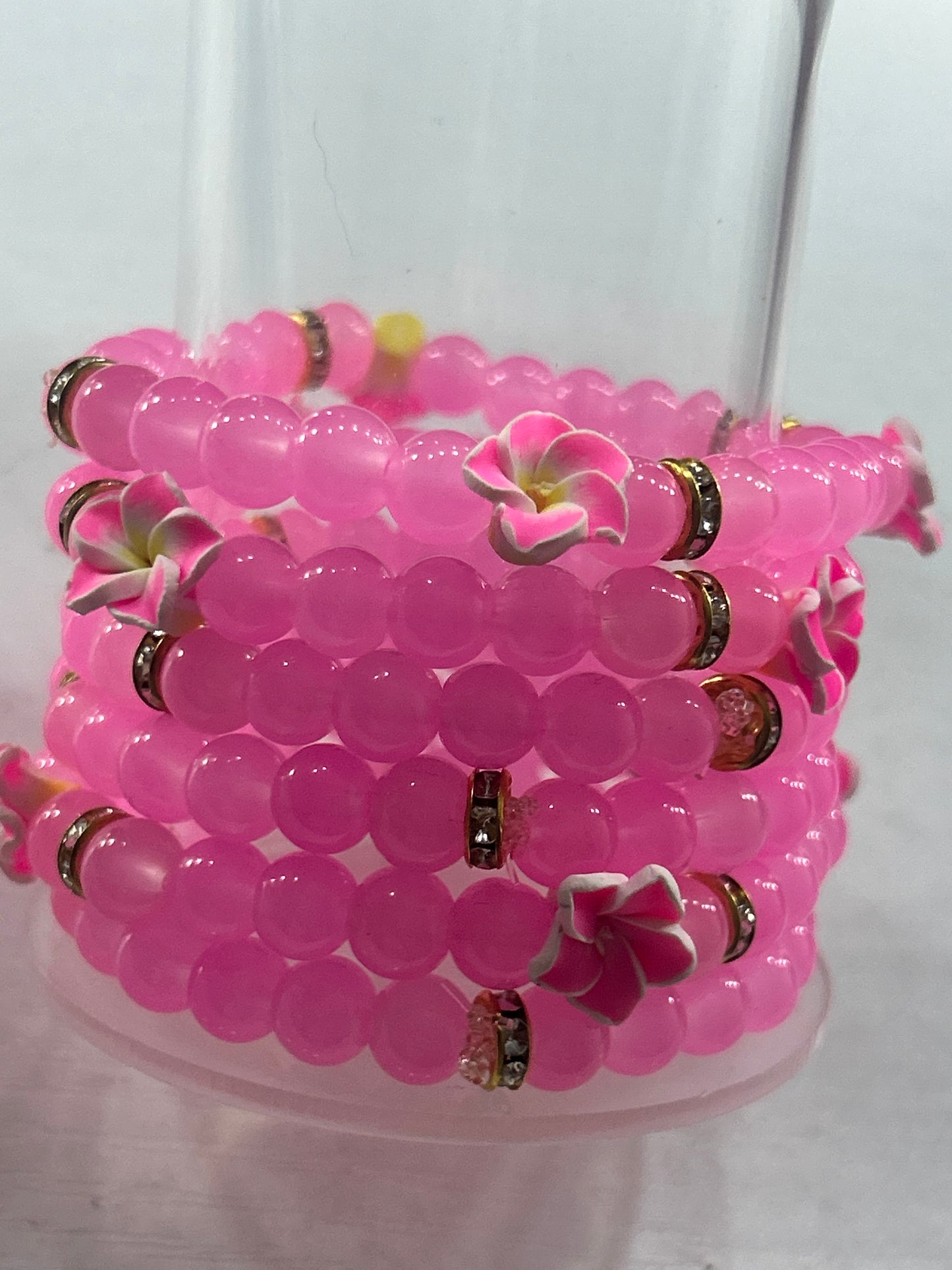 Pink Flower Stack Of 3