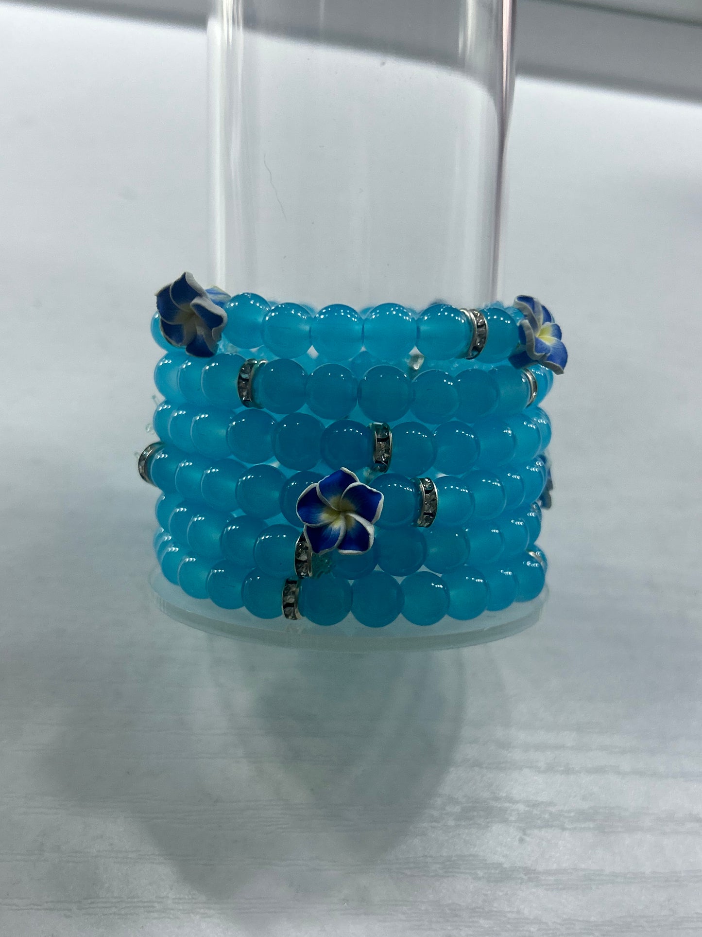 Blue Flower Stack Of 3